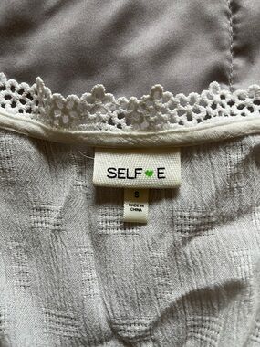 Self-e White Lace-Trim Chemise